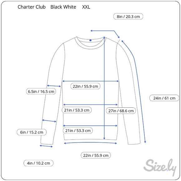 Charter Club Women's Black White Sweater XXL NWT $59.50 - Picture 2 of 7